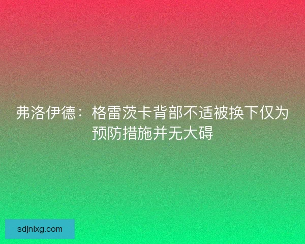 弗洛伊德：格雷茨卡背部不适被换下仅为预防措施并无大碍