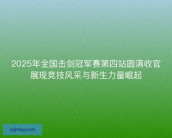 2025年全国击剑冠军赛第四站圆满收官展现竞技风采与新生力量崛起